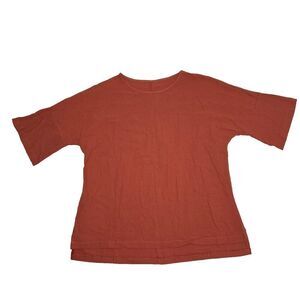 Bell Sleeve Pullover Blouse Top Women’s 3X Terracotta Orange Red Crew